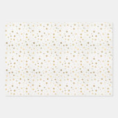 Elegante Goldstars im Schlichten Hintergrunddesign Geschenkpapier Set (Vorderseite 2)