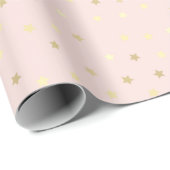 Elegante Goldsterne & Rosa Geschenkpapier (Rolleneckpunkt)