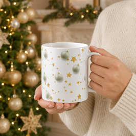 Elegante Goldsterne und Ornamente Weihnachten Kaffeetasse