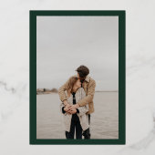 Elegante Goldstreifen-Initialen Seefahrt Foto Hoch Folieneinladung (Rückseite)