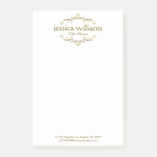 Elegante Goldtöne dekorativer Grenzrahmen Post-it Klebezettel