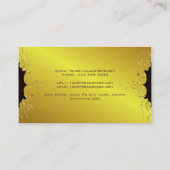 Elegante Goldtöne Vintage Spitzenrahmen Visitenkarte (Rückseite)