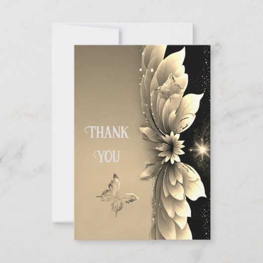 Elegante GoldWedding Dankeskarte (Vorderseite)