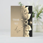 Elegante GoldWedding Dankeskarte (Stehend Vorderseite)
