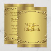 Elegante GoldWedding Einladung (Vorne/Hinten)
