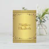 Elegante GoldWedding Einladung (Stehend Vorderseite)