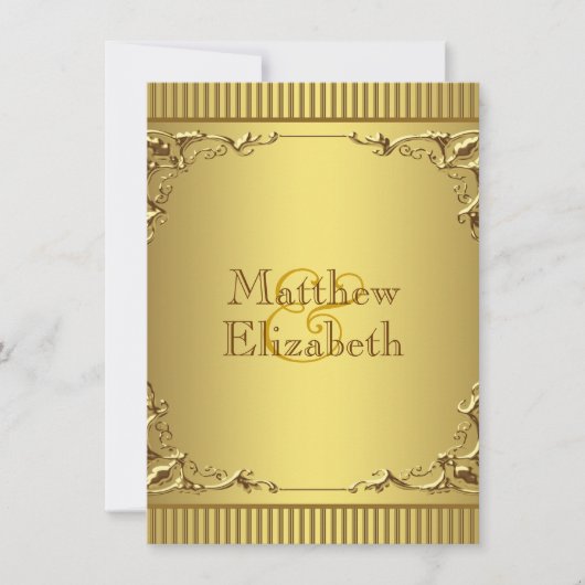 Elegante GoldWedding Einladung (Vorderseite)