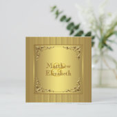 Elegante GoldWedding Einladung (Stehend Vorderseite)