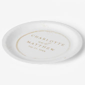 Elegante GoldWedding Pappteller (Schrägansicht)