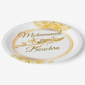 Elegante GoldWedding Plate Pappteller (Schrägansicht)