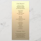 Elegante GoldWedding Programm (Rückseite)