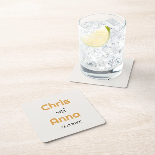 Elegante GoldWedding Rechteckiger Pappuntersetzer (Vor Ort)