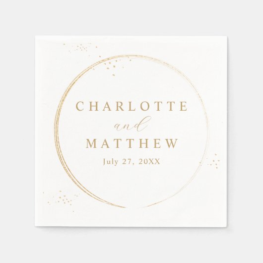 Elegante GoldWedding Serviette (Vorderseite)