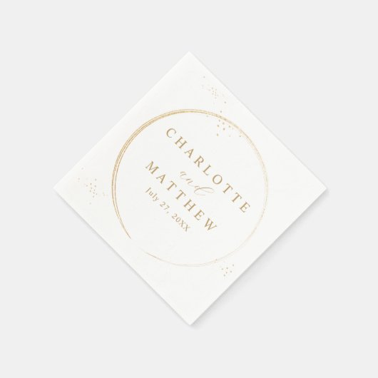 Elegante GoldWedding Serviette (Ecke)