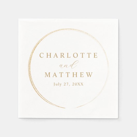 Elegante GoldWedding Serviette (Vorderseite)