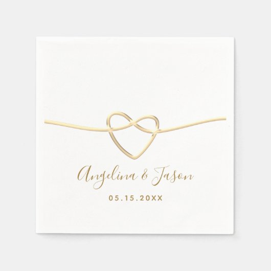 Elegante GoldWedding Serviette (Vorderseite)