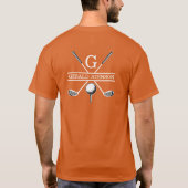 Elegante Golf Monogram Design Texas Orange T-Shirt (Rückseite)