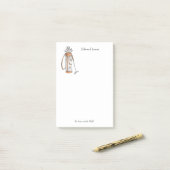 Elegante Golf-Tasche mit Initials Notepad Post-it Klebezettel (Auf Schreibtisch)