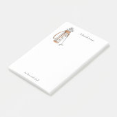 Elegante Golf-Tasche mit Initials Notepad Post-it Klebezettel (angewinkelt)