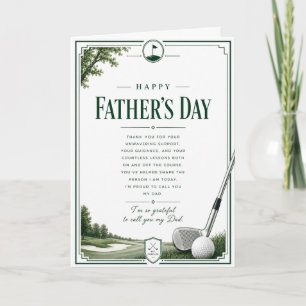 Elegante Golf-Vatertagskarte für Papa Karte