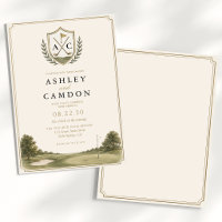 Elegante Golf-Wappen-Monogramm-Hochzeit