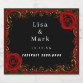 Elegante Goth Rote Rosen Weinkeller Schaumweinetikett (Einzelnes Label)