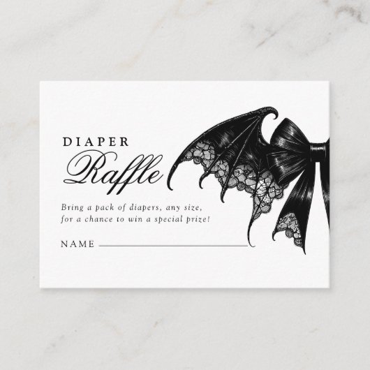 Elegante Gothic Baby Shower Diaper Raffle Card Begleitkarte (Vorderseite)