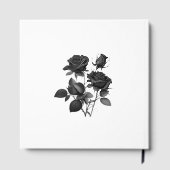 Elegante Gothic Black Rose Monogram Wedding Gästebuch (Rückseite)
