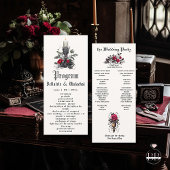 Elegante Gothic Candlestick Crimson Cherry Rose