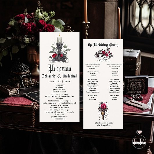 Elegante Gothic Candlestick Crimson Cherry Rose