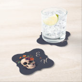 Elegante Gothic Floral Minimal Monogram Wedding Untersetzer (Vor Ort)