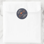 Elegante Gothic Floral Monogram Wedding Sticker (Tasche)