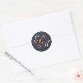 Elegante Gothic Floral Monogram Wedding Sticker (Umschlag)