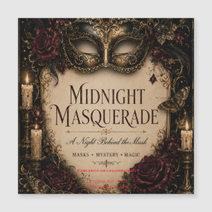 Elegante Gothic Halloween-Dinnerparty Magnetkarte
