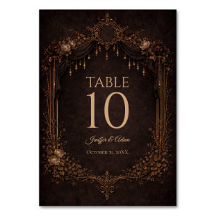 Elegante Gothic-Halloween-Hochzeitstisch-Nummer Tischnummer