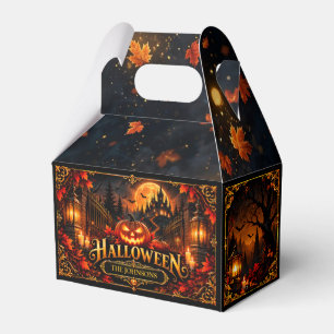 Elegante Gothic Halloween-Kürbisfavorbox Geschenkschachtel