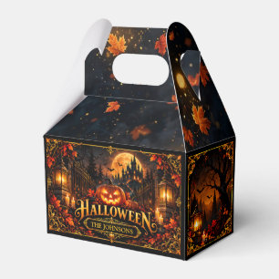 Elegante Gothic Halloween-Kürbisfavorbox nach Maß Geschenkschachtel