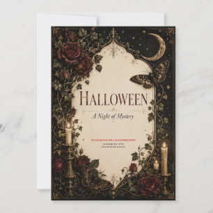 Elegante Gothic Halloween-Party-Feier Dankeskarte