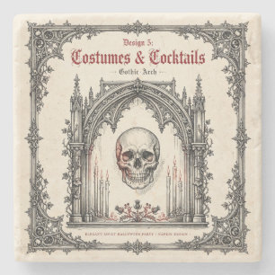 Elegante Gothic Halloween-Party Schädel Steinuntersetzer