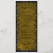 Elegante Gothic-Hochzeitsmenü Menükarte (Vorderseite)