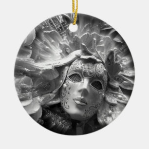 Elegante Gothic-Karnevalsmaske-Christmas-Ornament Keramikornament