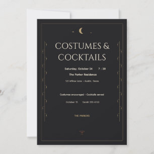 Elegante Gothic-Kostüme & Cocktails Erwachsene Hal Einladung