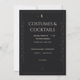 Elegante Gothic-Kostüme & Cocktails Erwachsene Hal Einladung