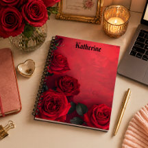 Elegante Gothic Red Rosen Benutzerdefinierter Name