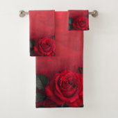 Elegante Gothic Red Roses Badhandtuch Set (Insitu)