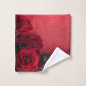 Elegante Gothic Red Roses Badhandtuch Set (Waschlappen)
