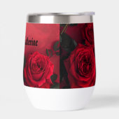 Elegante Gothic Red Roses Benutzerdefinierter Name (Links)