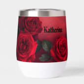 Elegante Gothic Red Roses Benutzerdefinierter Name (Rückseite)