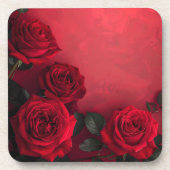 Elegante Gothic rote Rosen Getränkeuntersetzer (Vorderseite)