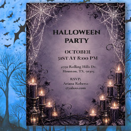 Elegante Gothic Spider Web Halloween-Party Einladung